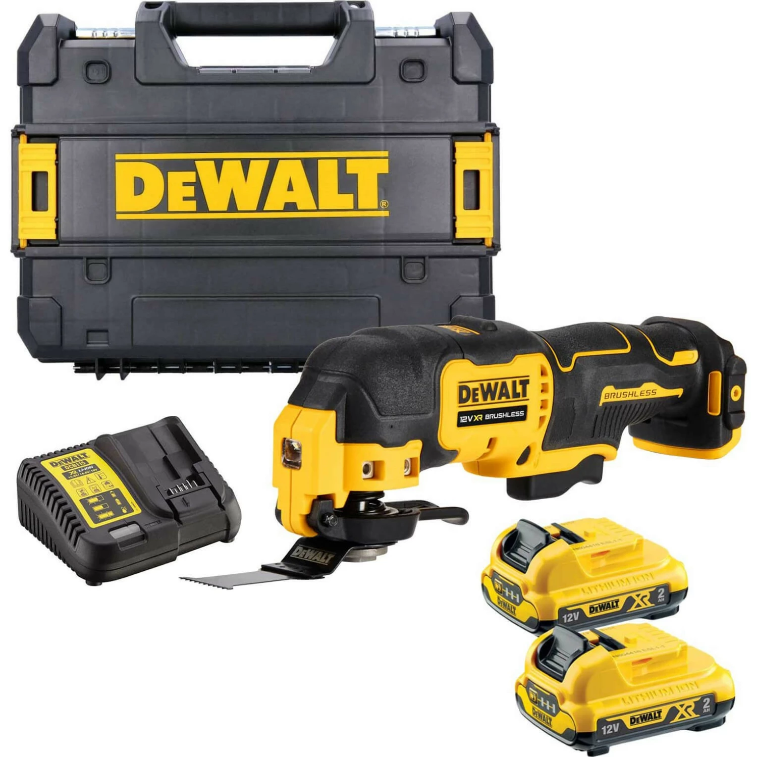 DeWALT DCS353D2-QW 12V Li-ion XR Accu Multitool set (2x 2.0Ah) met 35 accessoires in TSTAK koffer-image