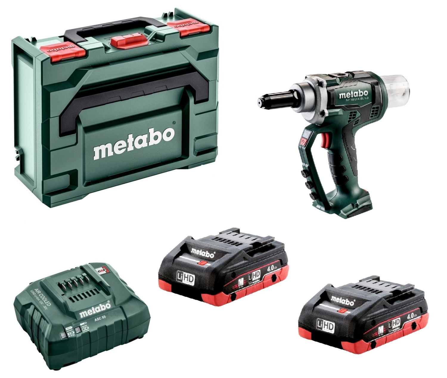 Metabo SET NP 18 LTX BL 5.0 Accu blindnietpistool (2x 4.0Ah LiHD accu) in MetaBox - koolborstelloos - 2.4 - 5 mm-image