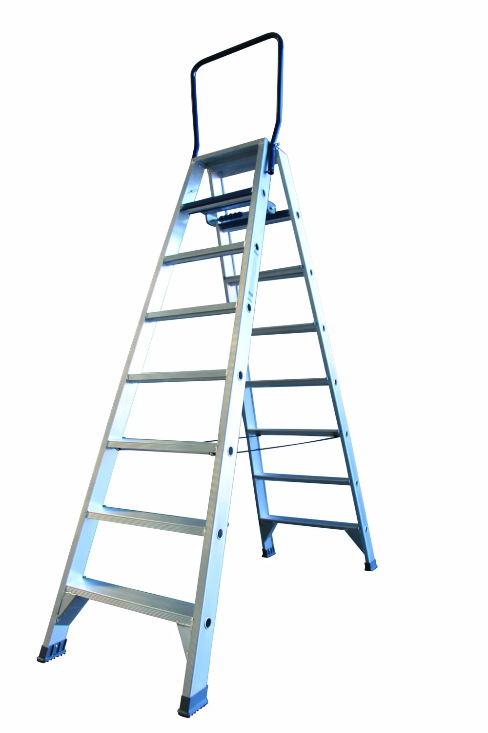 ASC 990608873 DT Escalier double - Aluminium - 2 x 8 marches - hauteur de travail max. 3,85 m.-image