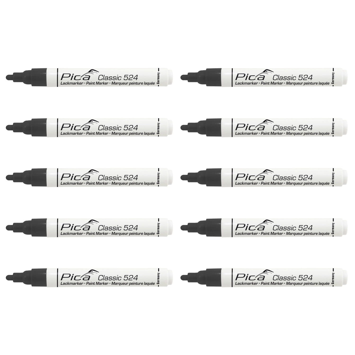 Pica 524/46 Marqueur peinture - Rond - Noir - 2-4mm (10 pcs)-image