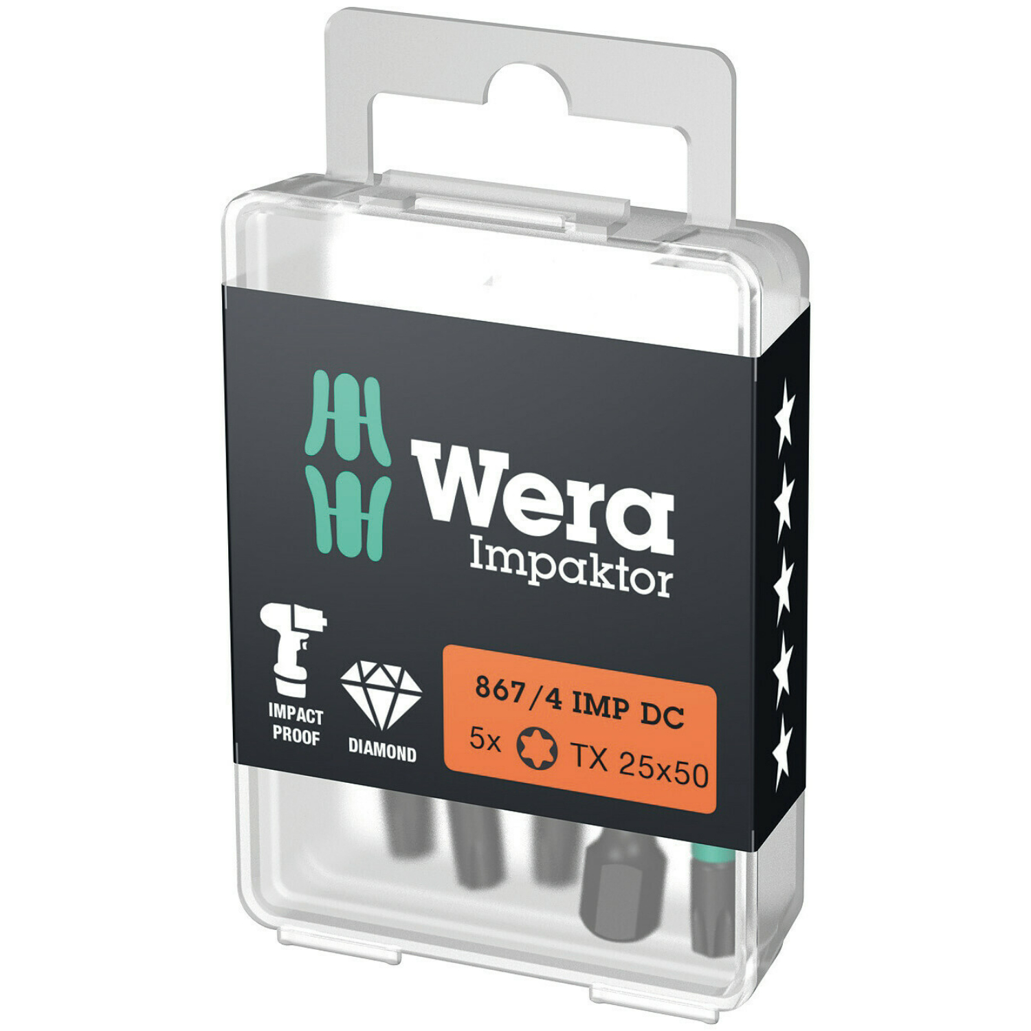 Wera 5057665001 1/4" Torx Impaktor Bit - T25 x 50mm (5st)-image