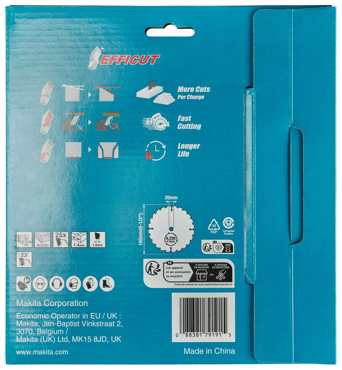 Makita B-62985-2 Lame de scie circulaire Bois - 165x20x1,4mm - 25 Dents - Duo Pack-image