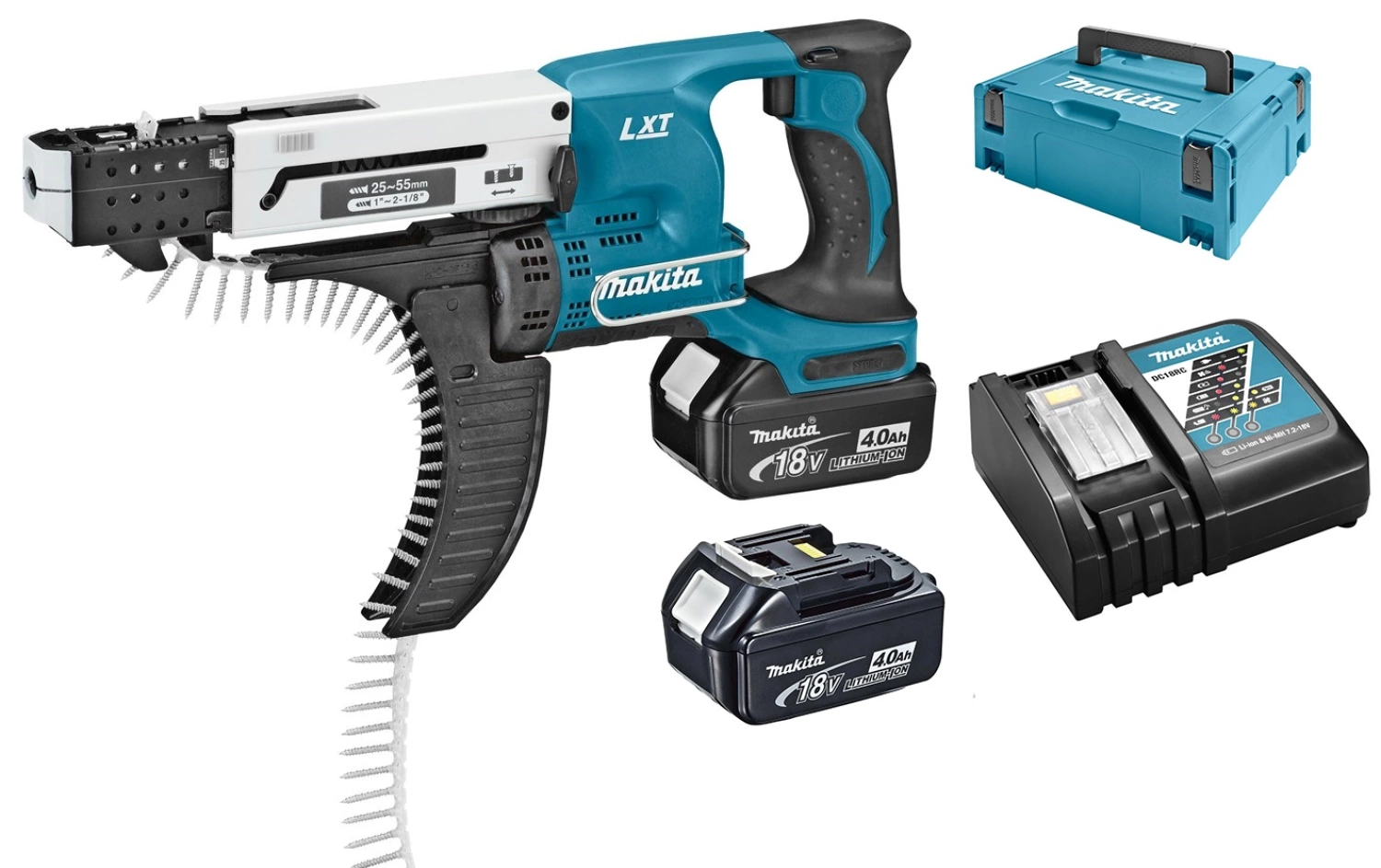 Makita DFR550RMJ Visseuse automatique sans-fil 18V Li-ion - kit avec (2x batterie 4,0 Ah) et MAKPAC-image