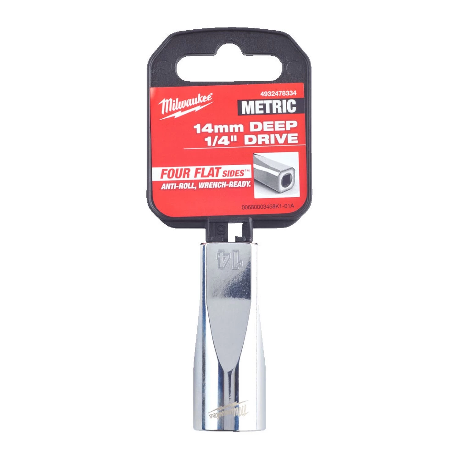 Milwaukee 4932478334 Dop - 1/4" FOUR FLAT™ - lang 14mm-image