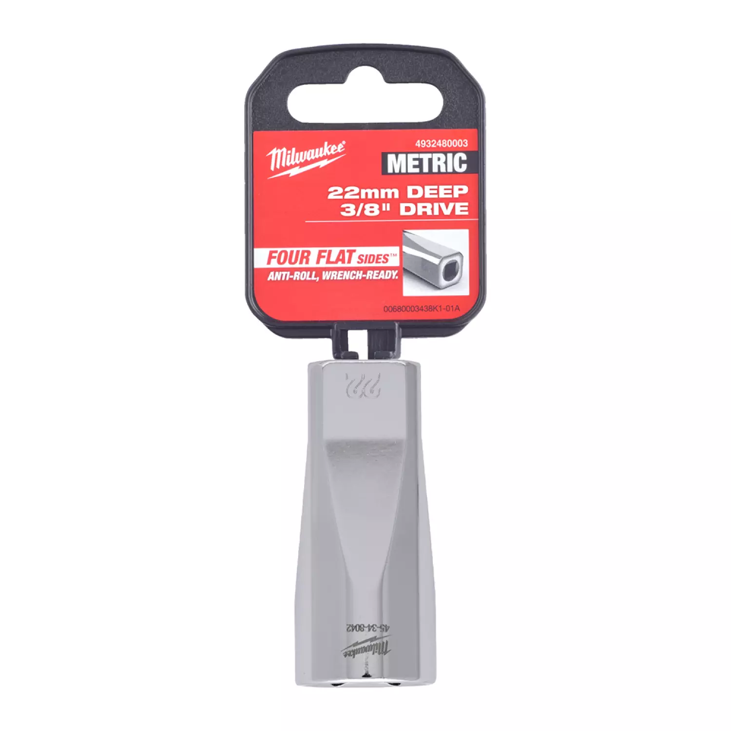 Milwaukee 4932480003 Dop - 3/8" FOUR FLAT lang - 22mm-image