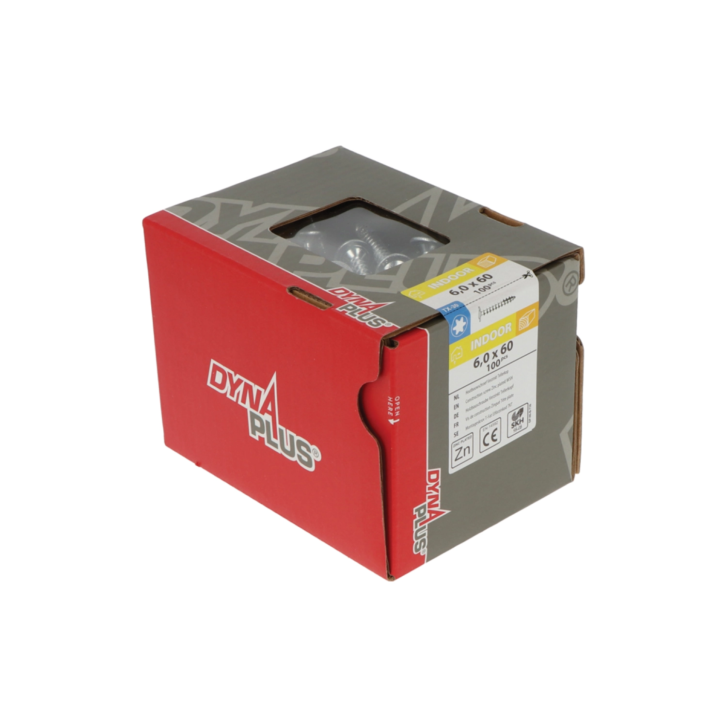 DynaPlus 0286.01.50001 Vis à bois - Tête fraisée - Filetage complet - Intérieur - TX30 - 6.0 x 60mm (100pcs)-image