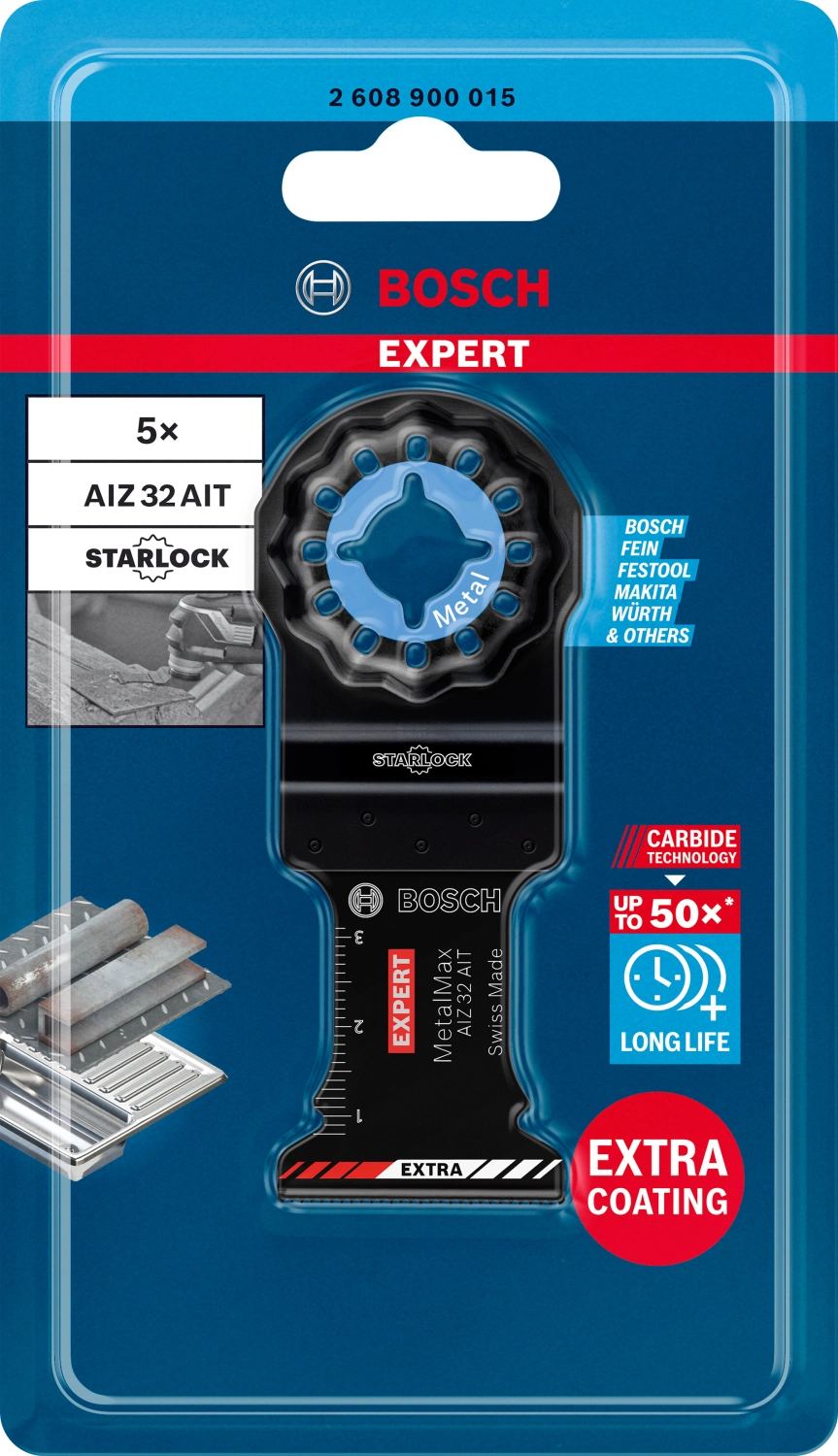 Bosch 2608900015 EXPERT Starlock CoatedCarbide invalzaagblad AIZ 32 AIT Carbide, Metal 32 x 40mm 5-image
