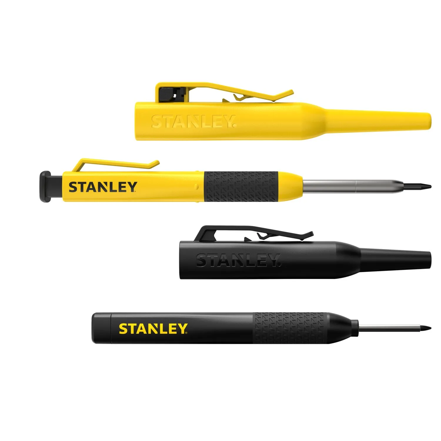 Stanley STHT72010-0 Markeerpotlood Kit incl. navullingen en doppen met holster - ingebouwde puntenslijper - Grafiet