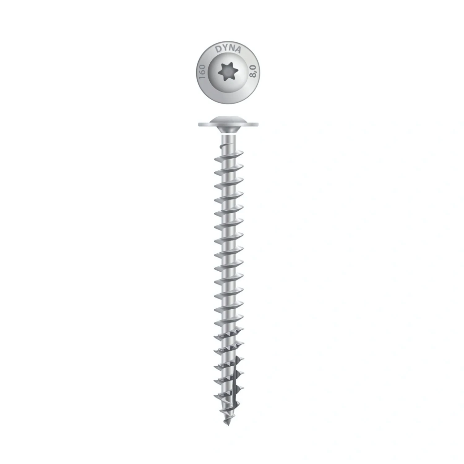 DynaPlus 0286.01.62001 Vis à bois - Tête fraisée - Filetage complet - Intérieur - TX40 - 8.0 x 60mm (100pcs)