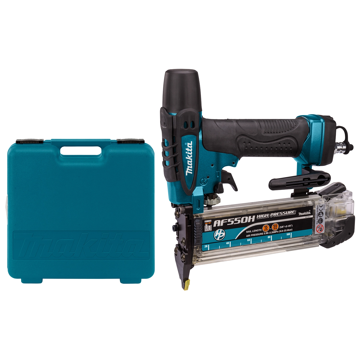 Makita AF550H High Pressure afwerk tacker in koffer - 15-55mm - 9,8-22,6 bar-image