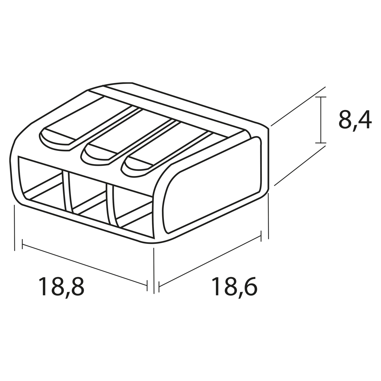 Wago 221-413 Connecteur de câble 3 pôles - 4 mm - refermable - transparent-orange (50 pcs)-image