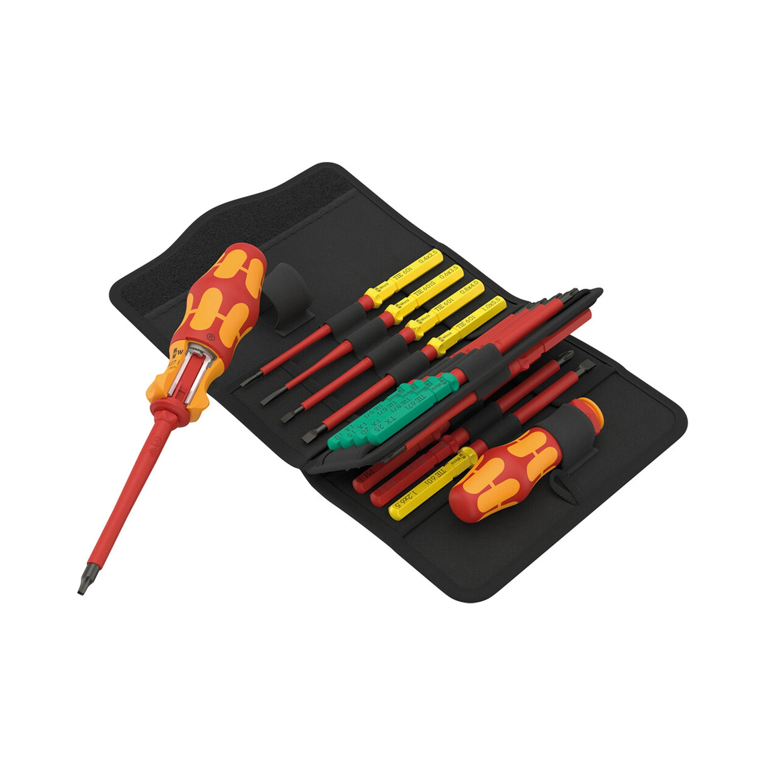 Wera 05006619001 Kit de 17 pièces Kraftform Kompakt VDE 17 RA Imperial 1 Ensemble de lames interchangeables dans un étui