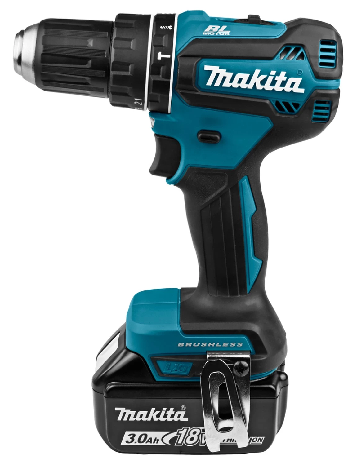 Makita DHP485RFJ - Set de Perceuse visseuse à percussion 18 V Li-Ion 5 Ah (2 batterie x 3.0Ah ) dans MAKPAC - Moteur BL-image