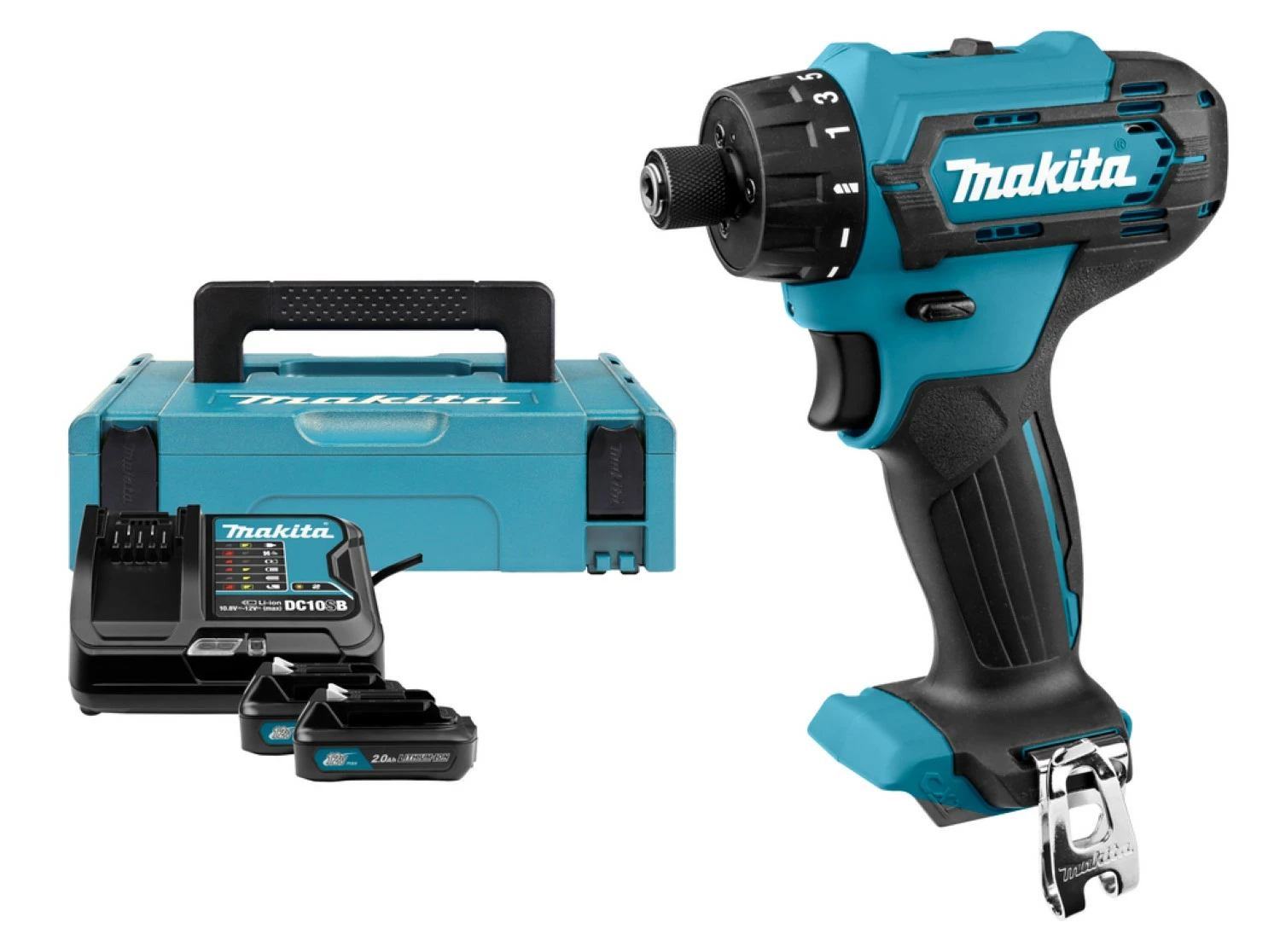 Makita DF033DSAJ 12V Li-Ion accu Max Schroef-/boormachine set (2x 2.0Ah accu) in Mbox-image