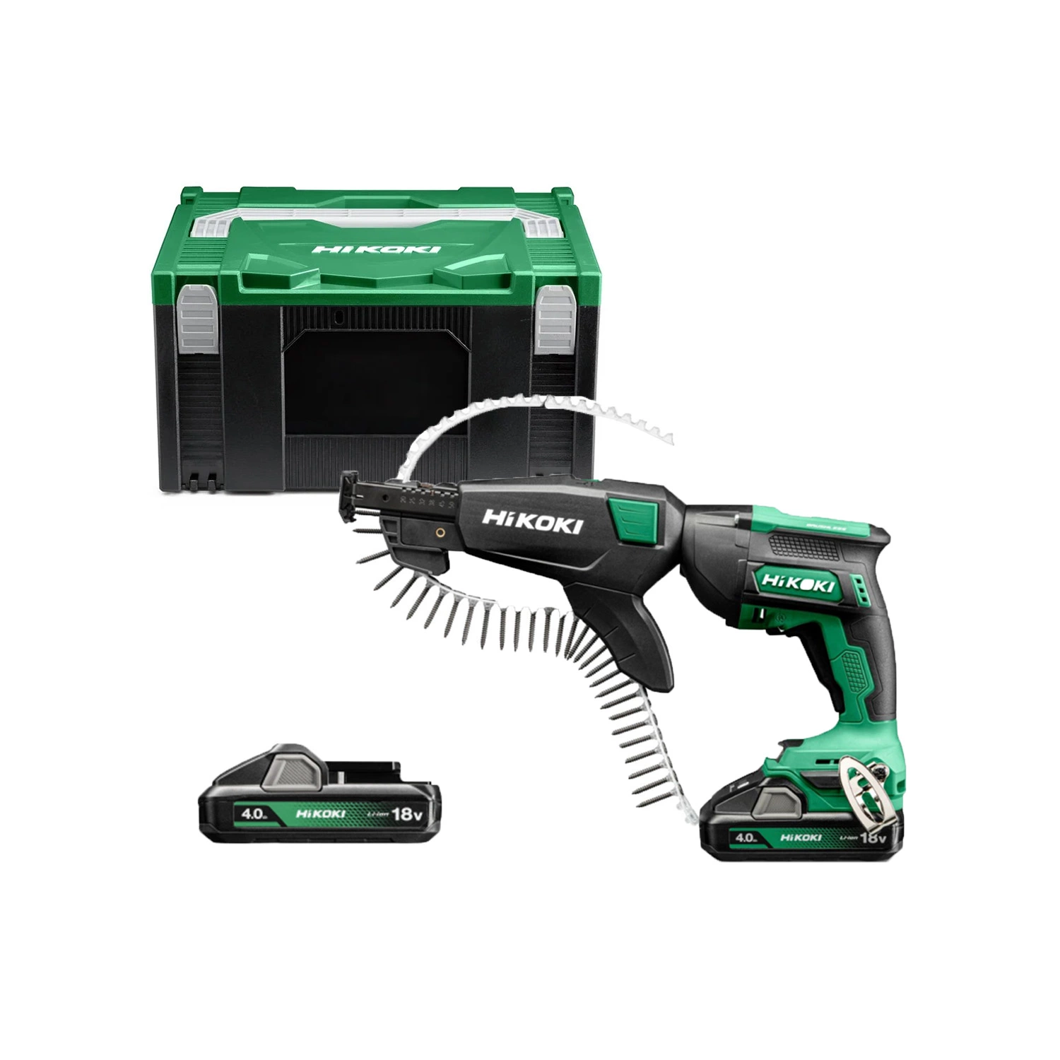 HiKOKI W18DBWCZ 18V Li-ion accu gipsschroefmachine / bandschroefmachine set (2x 4.0Ah accu) in HSC III - 25-57mm-image