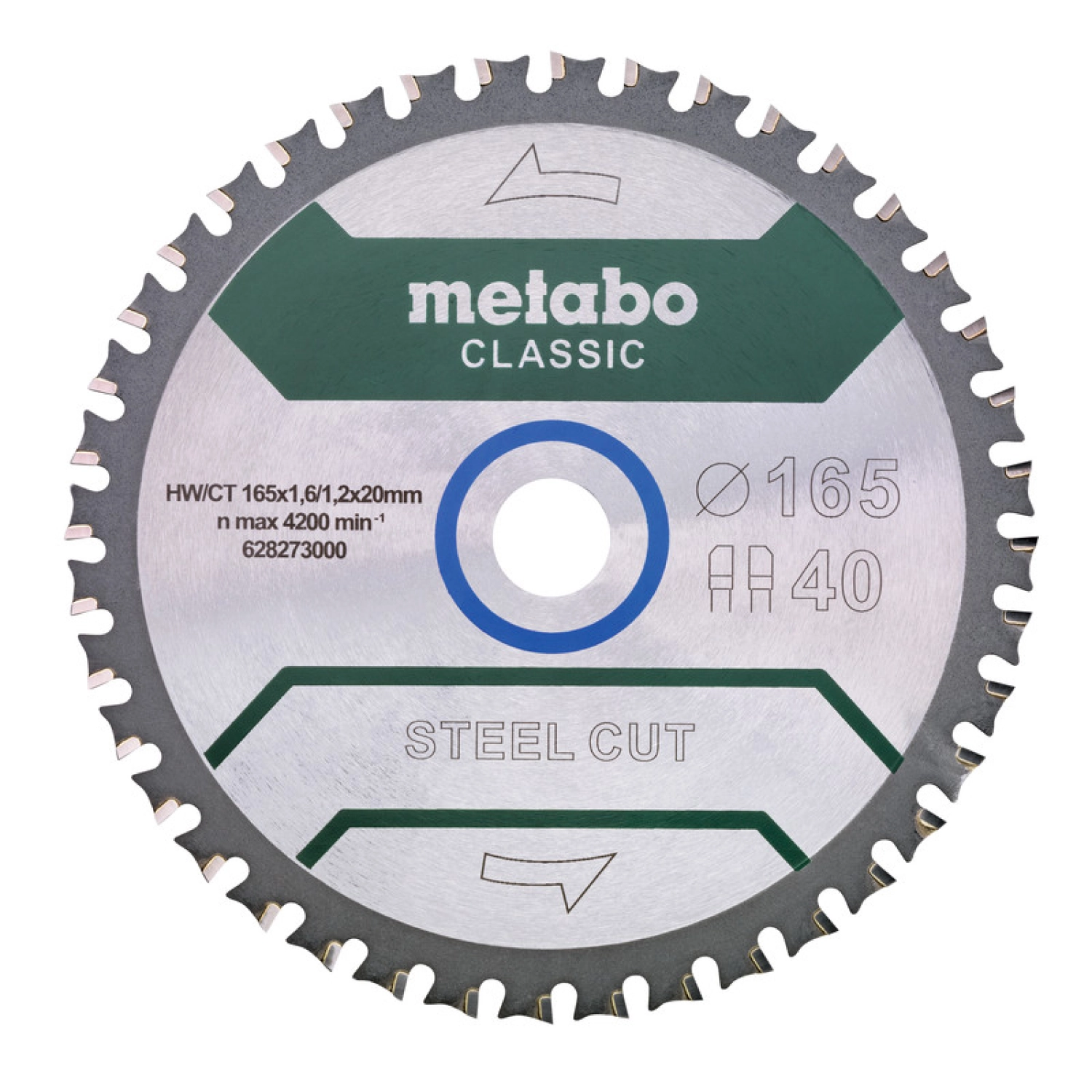 Metabo 628651000 Blade de scie circulaire coupée en acier - 165 x 20 x 40t - métal-image