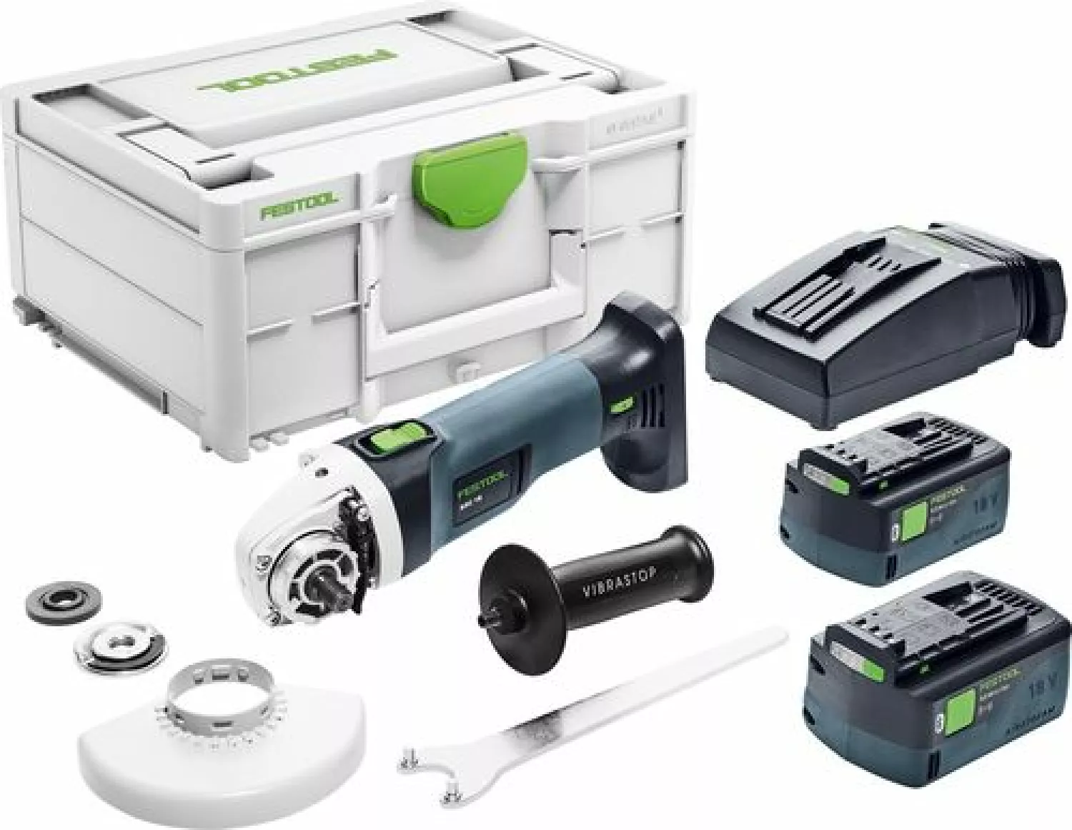 Festool AGC 18-125 5,0 EBI-Plus 18V Li-Ion accu haakse slijper set (2x 5,0) in systainer - 577700-image