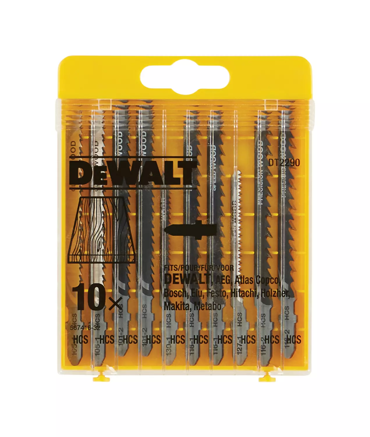 DeWALT DT2290 - Set de lames scie sauteuse (10pcs) - bois-image