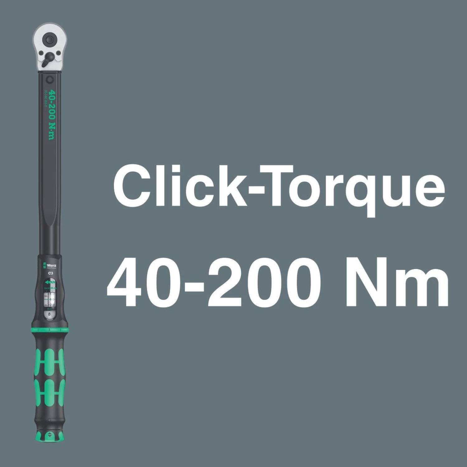 Wera 05075681001 11-delige Click-Torque C 3 Set 2 Draaimomentsleutelset in etui met omschakelbare ratel - 40-200 Nm - 1/2"-image