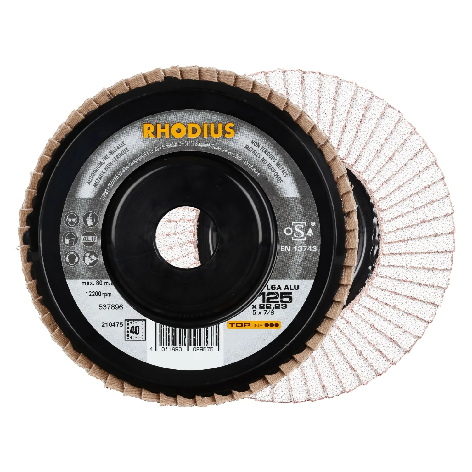 Rhodius 210475 LGA ALU K40 TOPline lll Disque à lamelles 125 x 22,23mm (10 pcs) K40-image