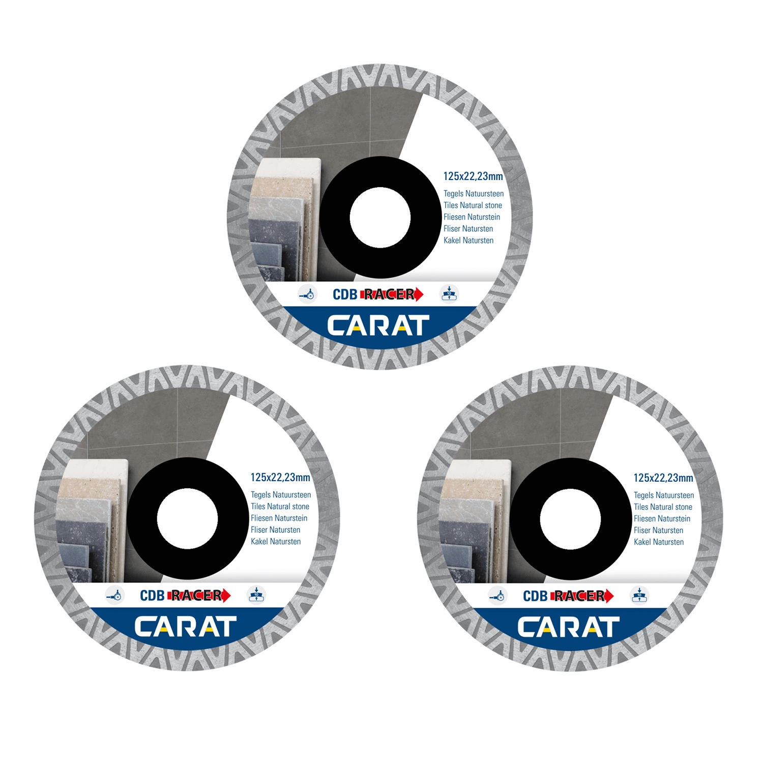 Carat CDBM125A25 3-pack diamantzaagbladen voor tegels - 125 x 22,23mm - CDBM Racer-image