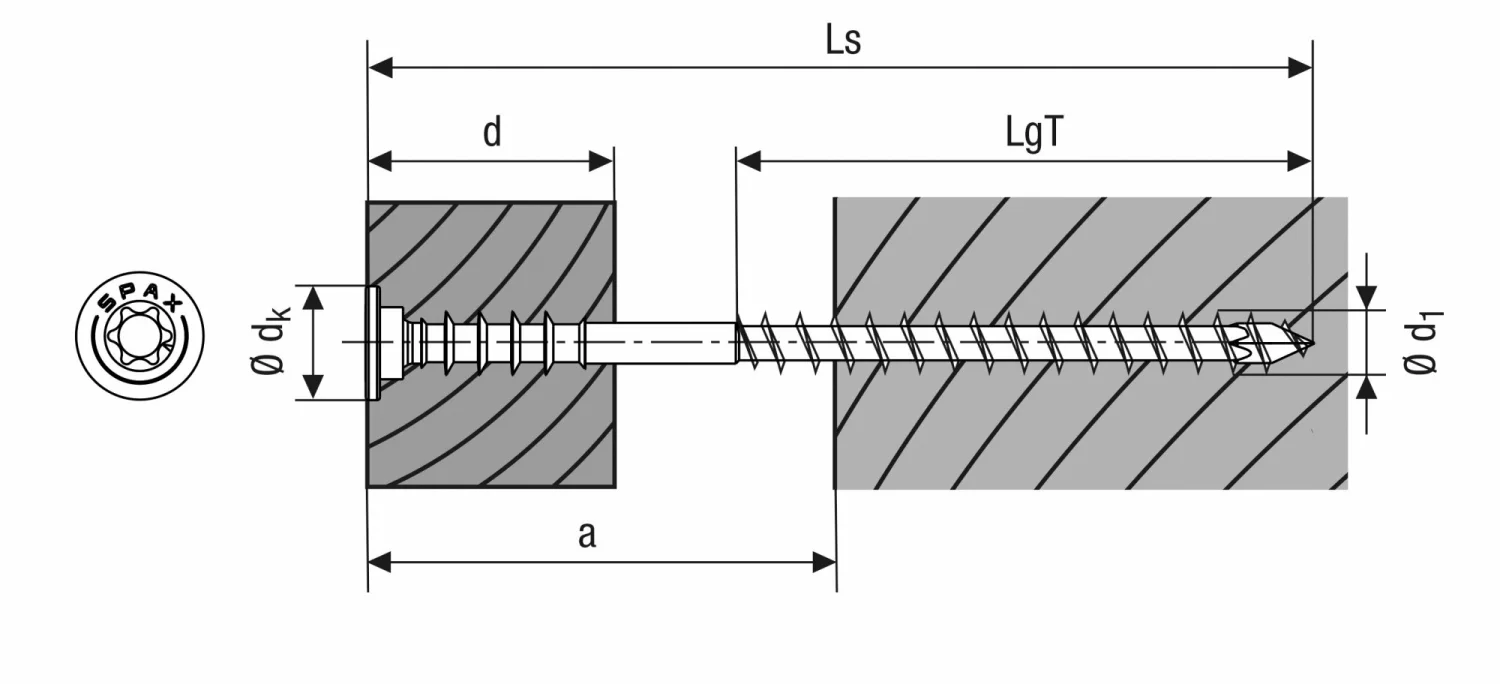 SPAX Stelschroeven platkop - deeldraad - T30 - 6.0x160 mm (100st)-image