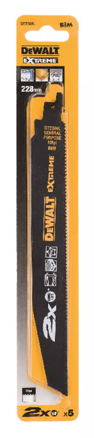 DeWALT DT2308L Reciprozaagblad - 228 x 2,5mm - Universeel (5st)-image