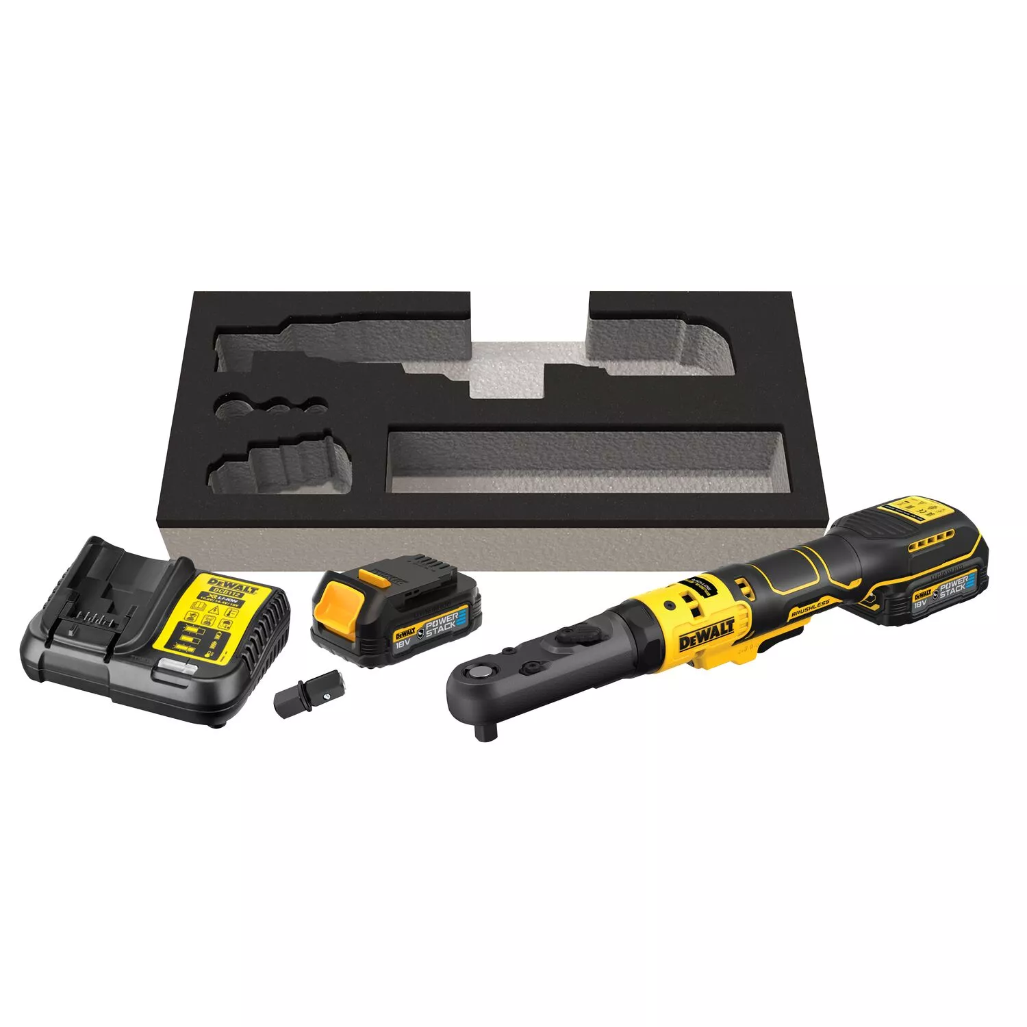 DeWALT DCF510E2G 18V Li-ion accu haakse ratelsleutel set (1x 1.7Ah accu) in inlay - 3/8'' & 1/2''-image
