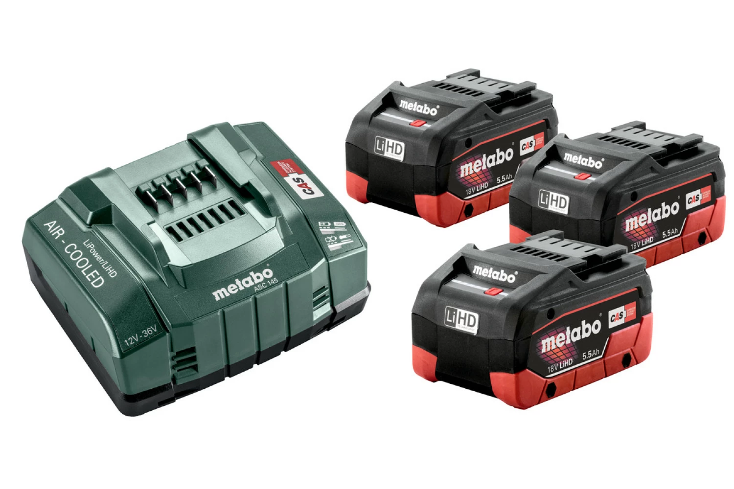 Metabo 685074000 18V LiHD accu starterset (3x 5.5Ah) + lader-image