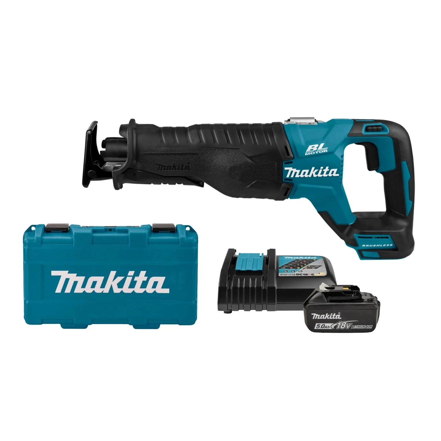 Makita DJR187RT 18V Li-Ion accu reciprozaag set (1x 5.0Ah accu) - snelwissel - variabel - koolborstelloos-image