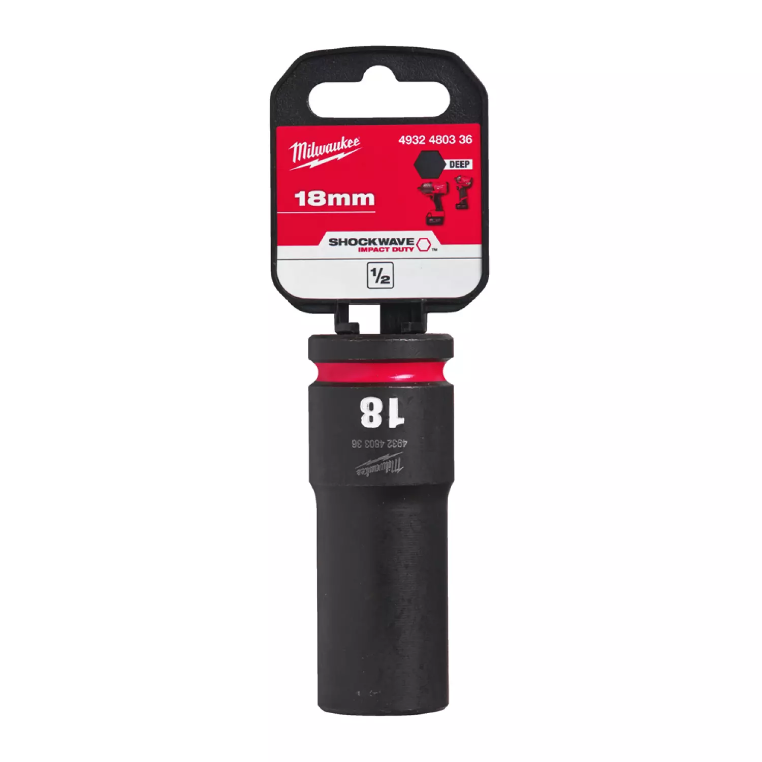 Milwaukee 4932480336 SHOCKWAVE Douille à chocs - 18mm - 1/2"-image