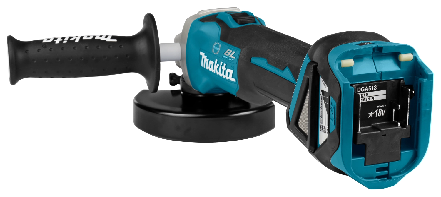 Makita DGA513RTJ 18V Li-Ion accu haakse slijper set (2x 5.0Ah accu) in Mbox - 125mm - koolborstelloos-image