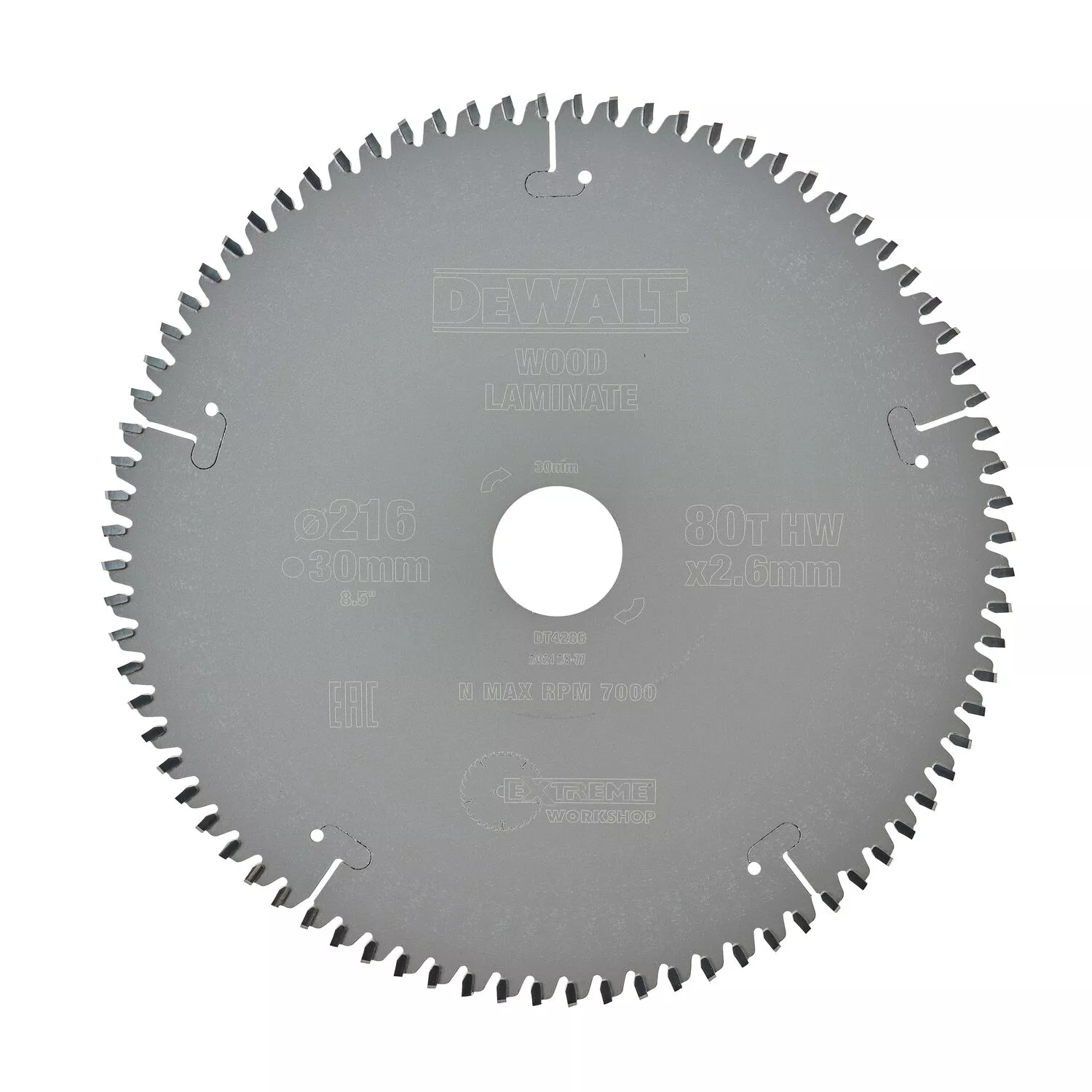 DeWALT DT4286 lame pour scie circulaire Extreme pour aluminium - 80D - 216mm-image