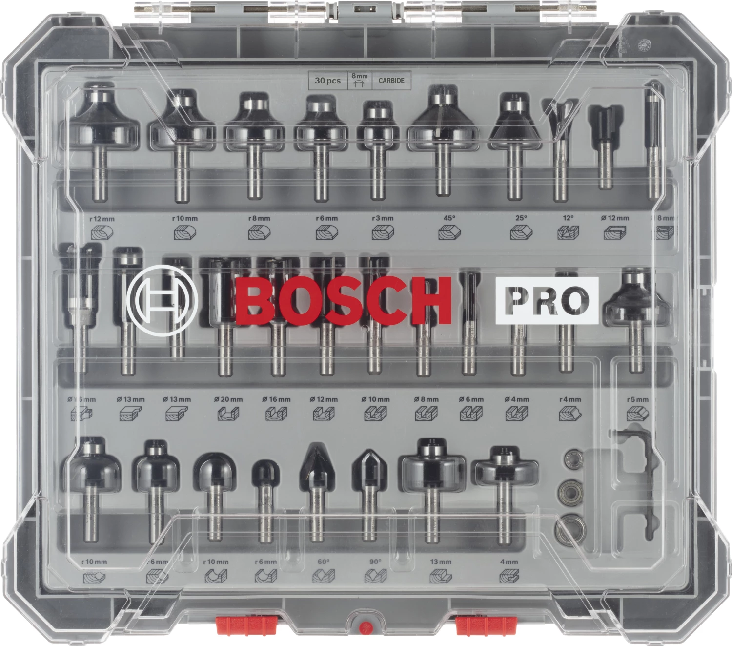 Bosch 2607017475 - Set 30 pièces fraises mix 8mm-image