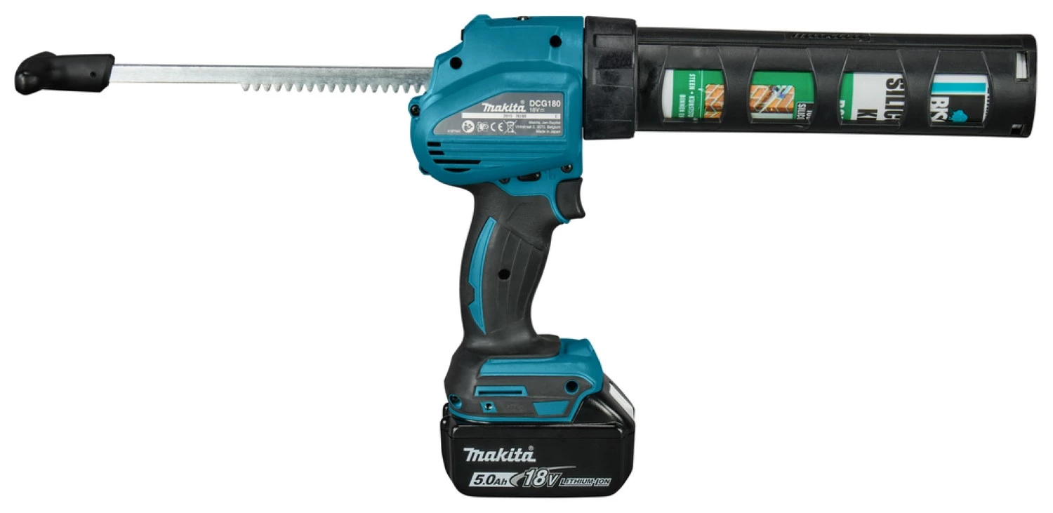 Makita DCG180RMEX 18V Li-Ion Accu lijm- en kitspuit set (2x 4.0Ah accu) incl. kokerhouder- en worsthouder in koffer-image