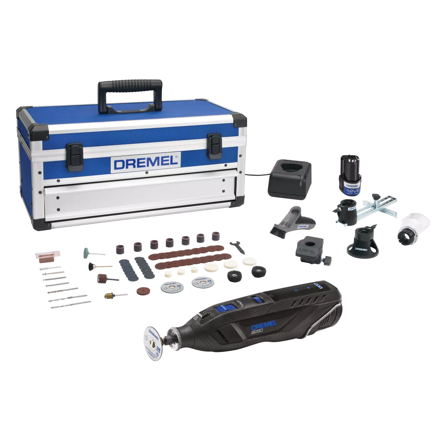 Dremel 8260-5/65 Set outil multifonction 12V Li-ion (2x3.0Ah) en coffret aluminium + 65 acc - Moteur brushless-image