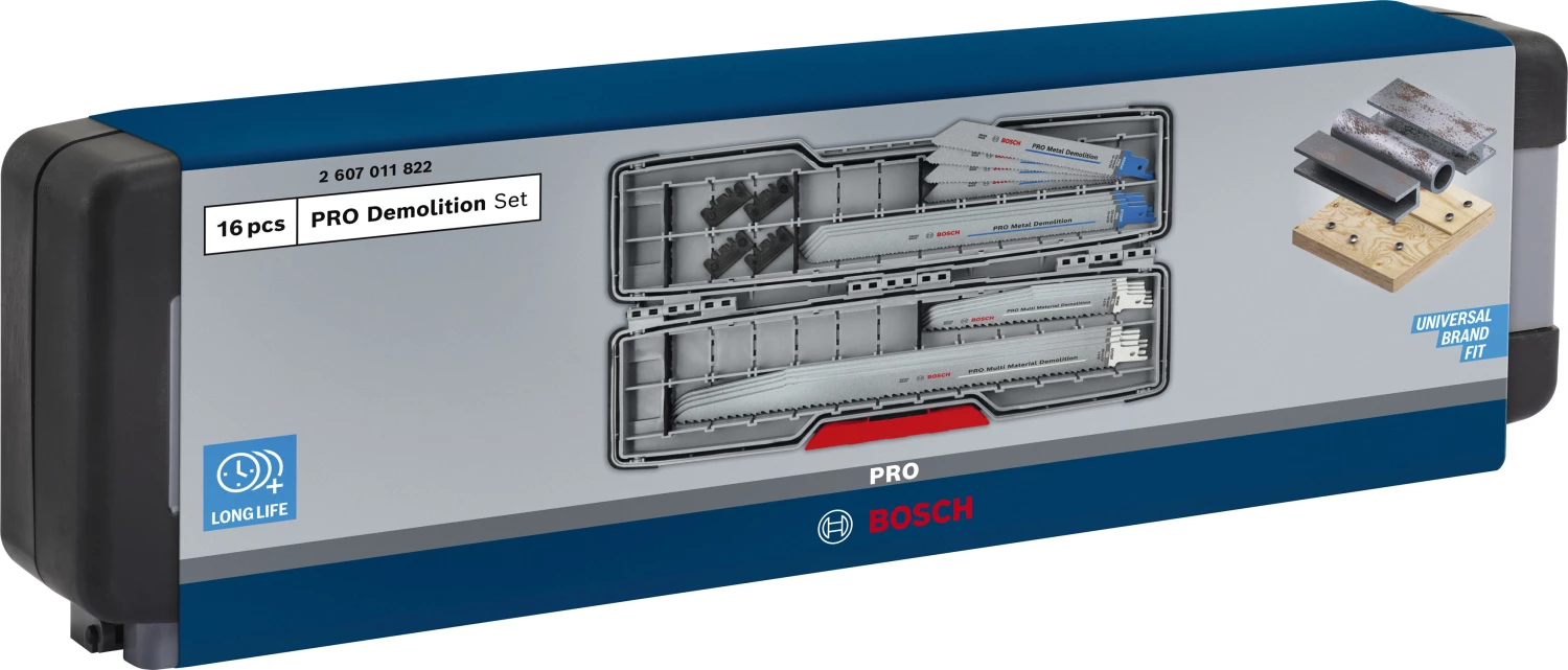 Bosch 2607011822 PRO Jeu de 16 lames de scie de démolition dans une boîte Tough Box-image