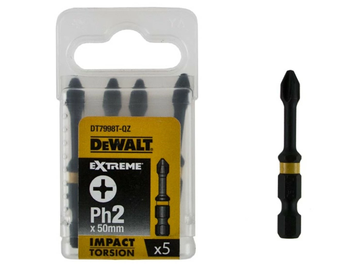 DeWALT DT7998T Bit de vis de torsion à l'impact extrême - PH2 - 50 mm (5e)-image