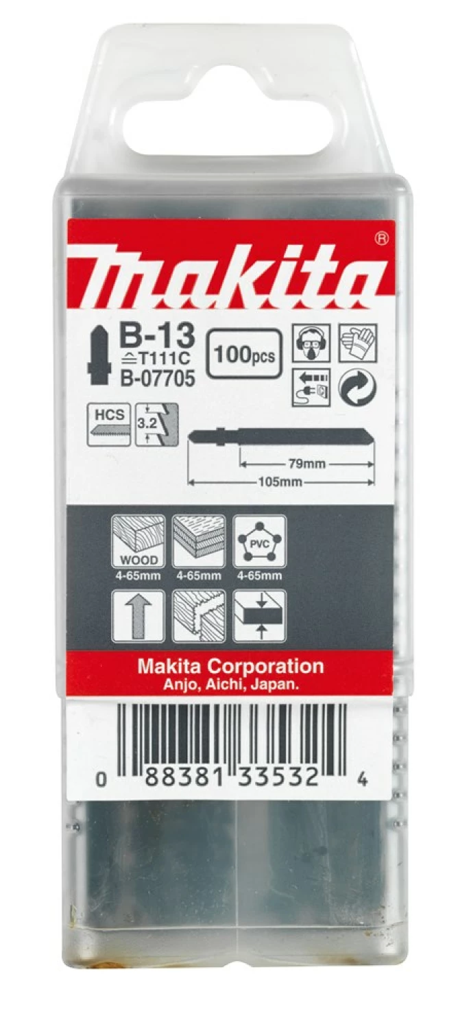 Makita B-07705 Lame de scie sauteuse - 70 x 3,2 mm - Bois (100 pcs)-image