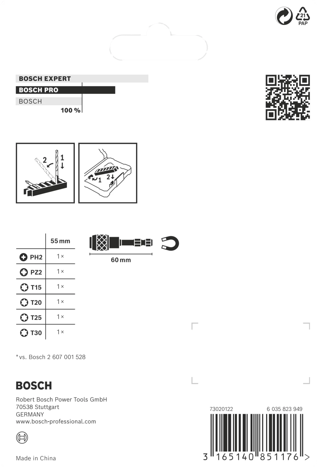 Bosch 2608522327 7 Delige impact control bitset - PH2 / PZ2 / T15 / T20 / T25 / T30-image