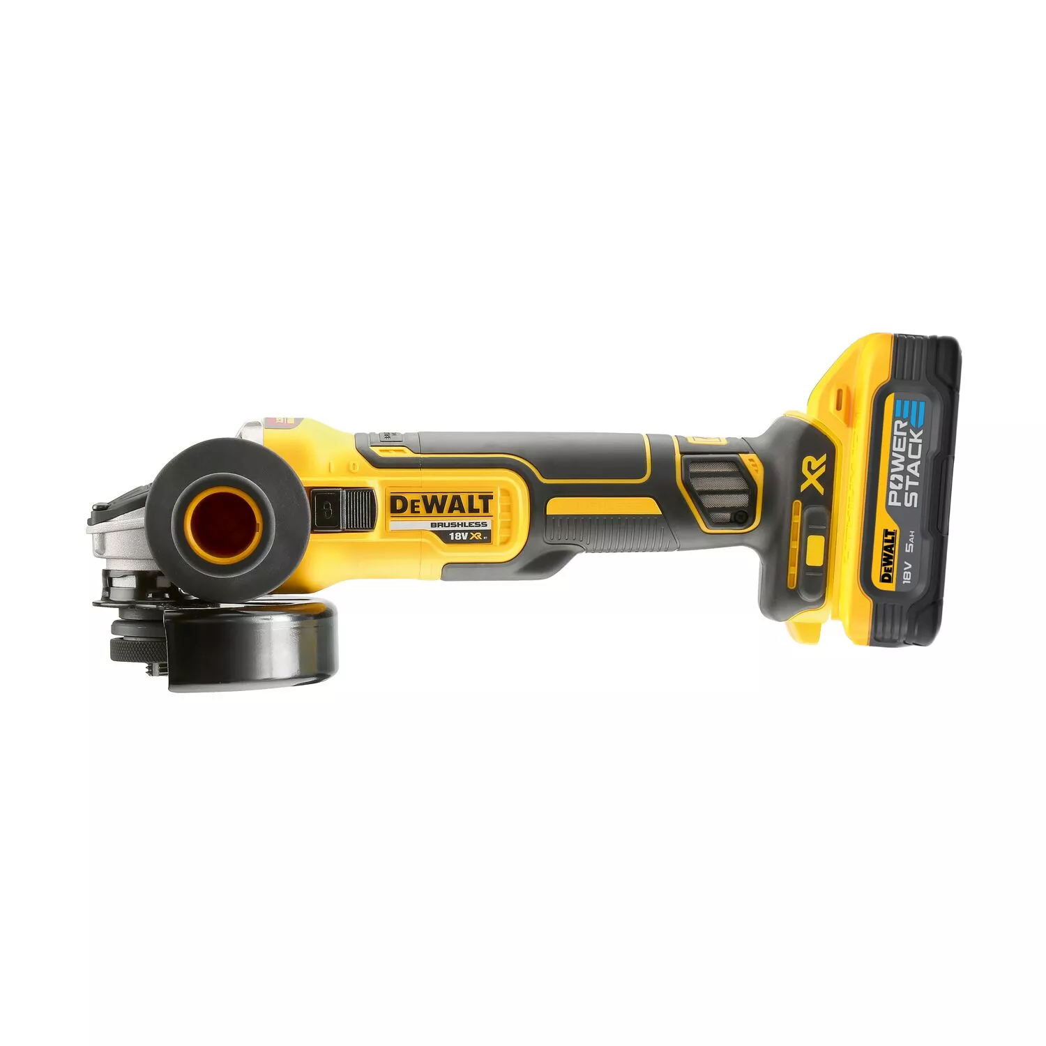 DeWALT DCG405H2T 18V Li-ion accu haakse slijper set (2x 5.0Ah POWERSTACK accu) in TSTAK - 125mm - koolborstelloos