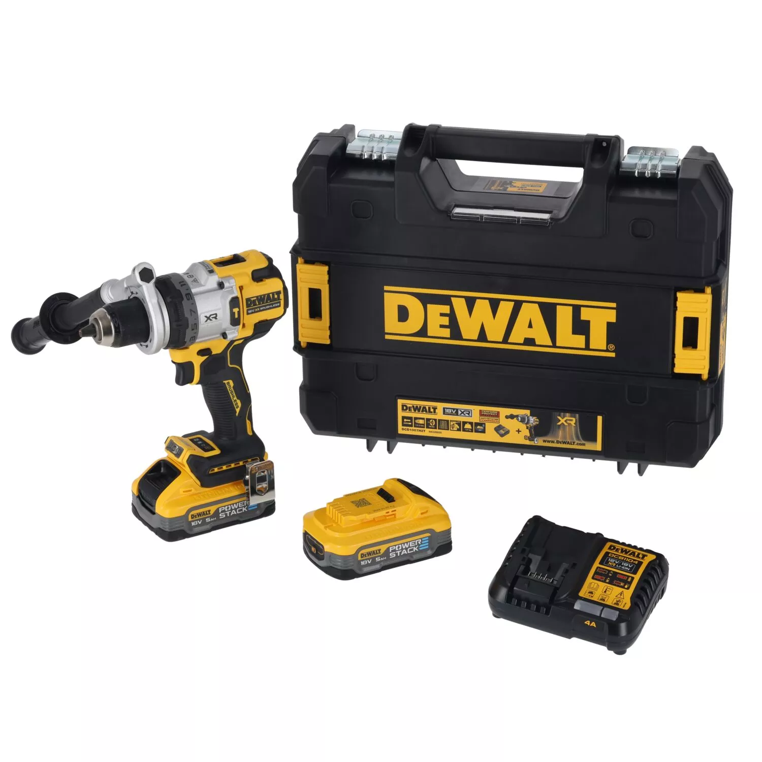 DeWALT DCD1007H2T 18V Li-ion accu klopboor-/schroefmachine set (2x 5.0Ah accu) in TSTAK - 169Nm-image