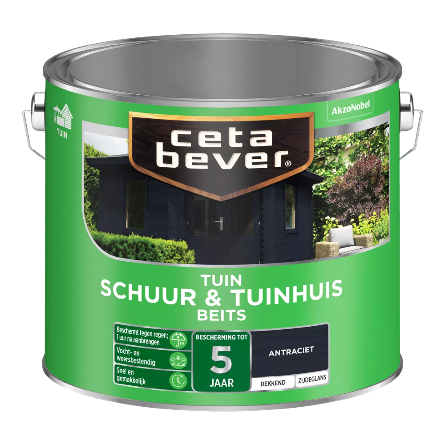 Cetabever Schuur & Tuinhuis Beits Dekkend - Antraciet - 2,5L-image