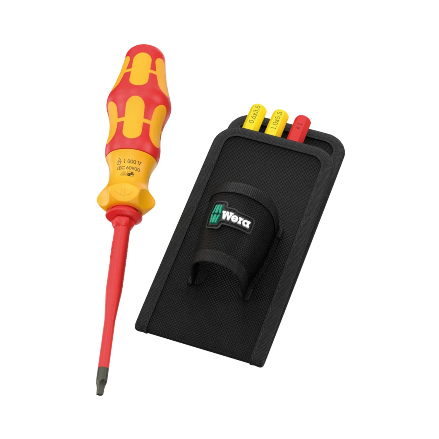 Wera 05006622001 Jeu de lames interchangeables Kraftform Kompakt VDE GO RA 3 5 pièces dans un étui - avec fonction cliquet - PH/PZ