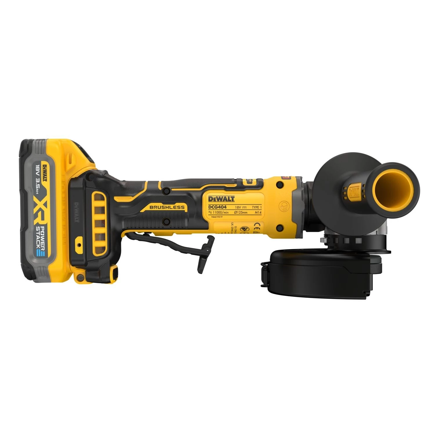 DeWALT DCG404S2T-QW 18V XR compacte accu haakse slijper set (2x3.5Ah accu + lader) - 125mm-image