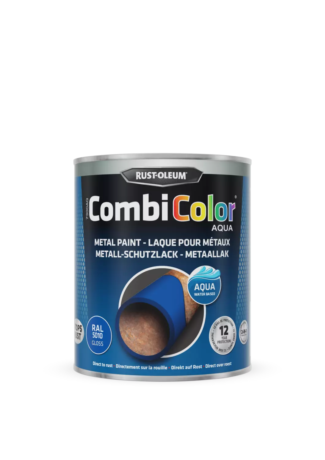 Rust-Oleum Combicolor Aqua Hoogglans -  Ral 5010 gentiaanblauw - 0,75L-image