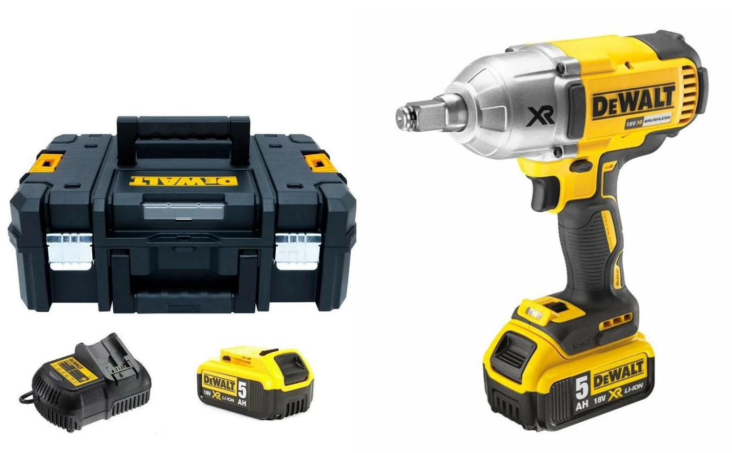 DeWALT DCF899HP2 - Set clé à choc Li-Ion 18V (2x batterie 5.0Ah) dans TSTAK - 950Nm - 1/2"- moteur brushless-image