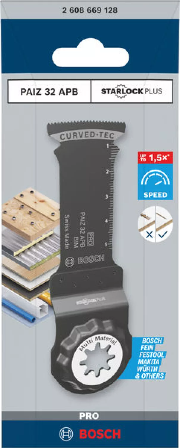 Bosch 2608669128 PRO / PAIZ 32 APB BIM invalzaagblad - 60 x 32 mm - Hout en Metaal (1 st)-image