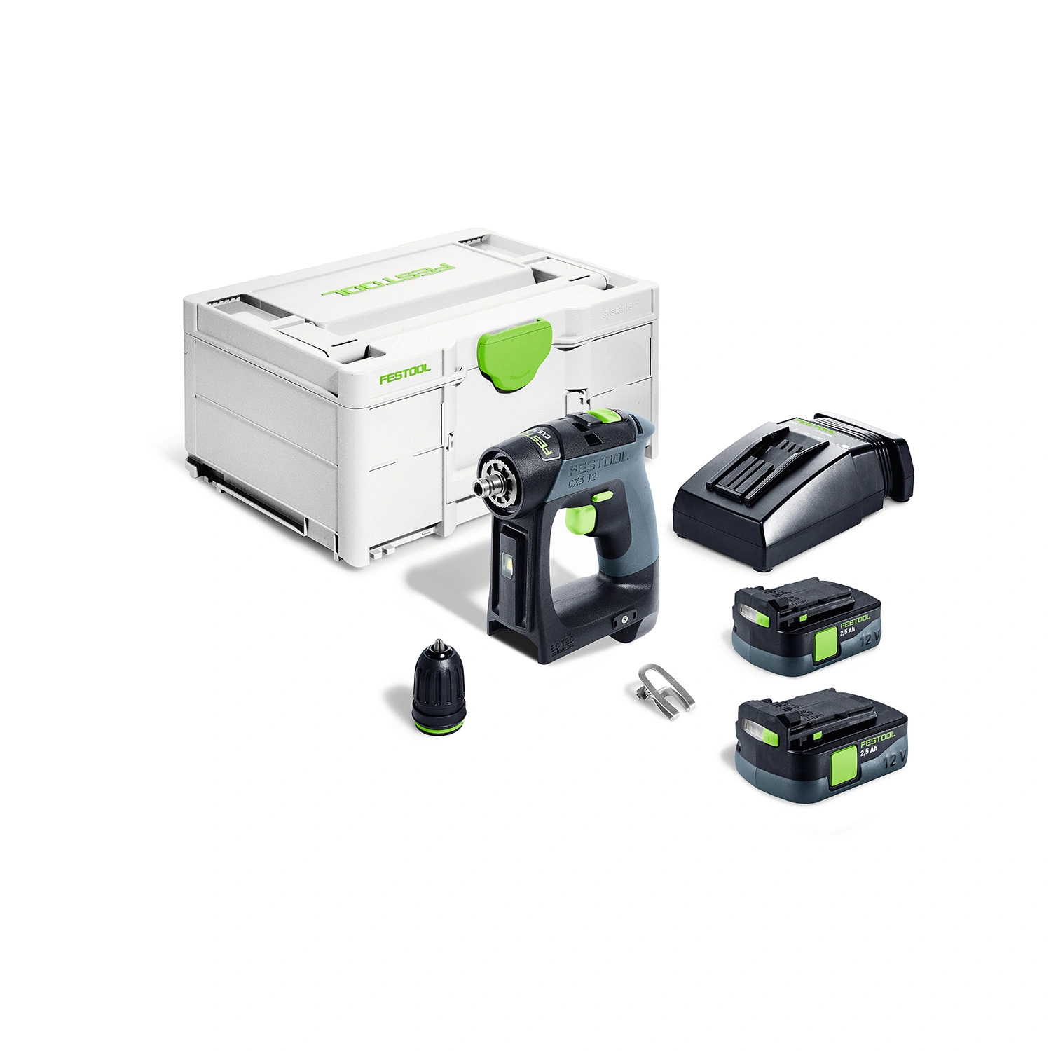 Festool CXS 12 2,5-Plus 12V Li-ion Accu-schroefboormachine set (2x 2.5Ah accu) in Systainer