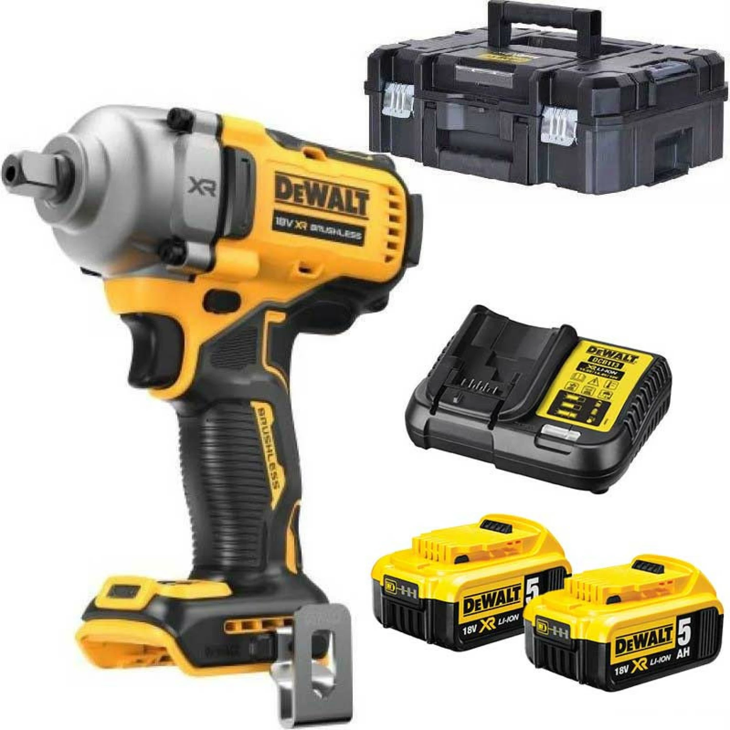 DeWALT DCF892P2T-QW 18V Li-ion XR Accu Slagmoersleutel set (2x 5.0Ah) - 1/2'' - in TSTAK koffer-image